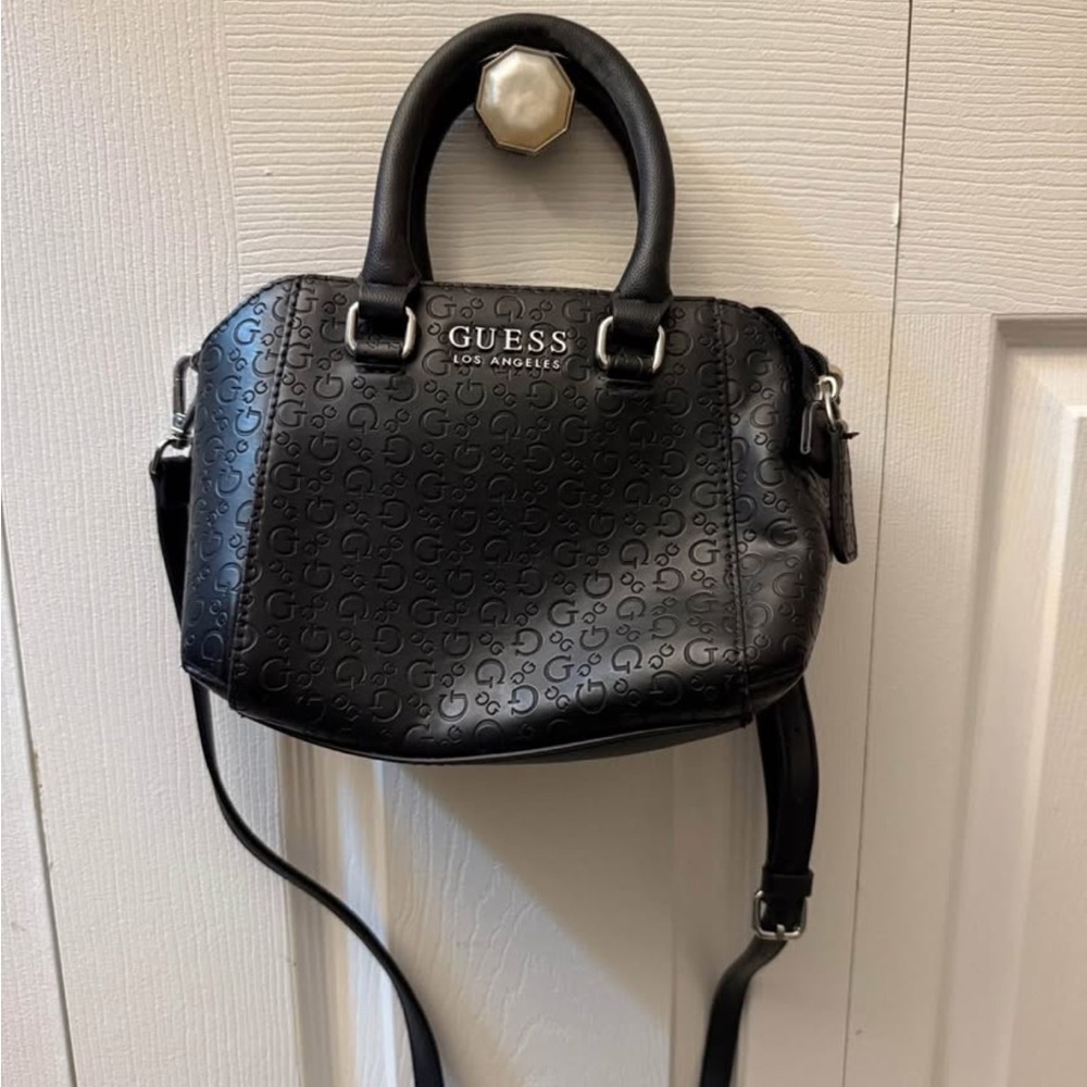 GUESS Black Embossed Crossbody Bag